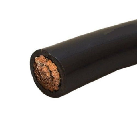 Marine Grade 2 AWG Stranded Tinned Copper Battery Cable Boat Wire BLACK By The Foot - Second Wind Sales