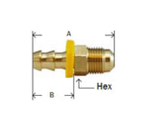 Midland Metal 30-249 Brass 5/16" Push On Hose Barb X 5/16" 45° Male SAE Flare Adapter Fitting