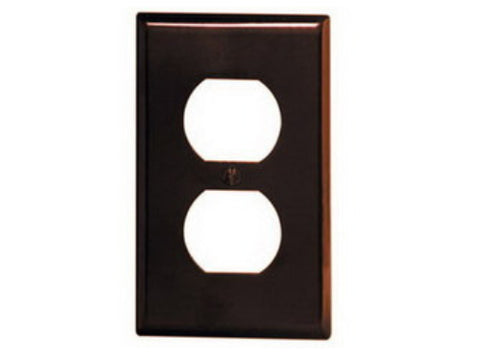 Hubbell P8X Marine Smooth Nylon Single Gang for Duplex Outlet Brown Wall Plate