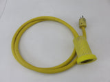 Hubbell 61CM22 HBL61CM22 125V 30A Female to 15A Male 2 Pole 7' Yellow Adapter