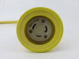 Hubbell 61CM22 HBL61CM22 125V 30A Female to 15A Male 2 Pole 7' Yellow Adapter
