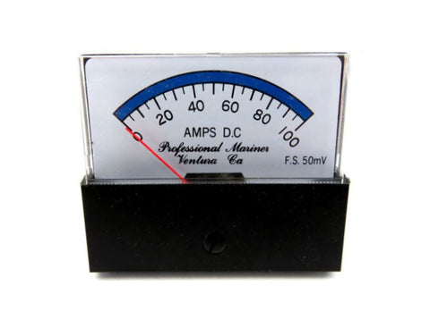 ProMariner Professional Mariner 80030 Marine 2-3/8" X 2-3/4" 100 AMP DC Ammeter
