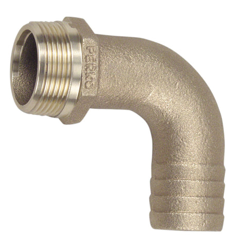 Perko 0063010PLB Boat Marine 2-1/2" Bronze Full Flow 90° Elbow Pipe to Hose Adapter