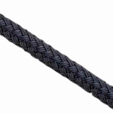New England Ropes C2084-16 Sta-Set Solid Black 1/2" Double Braid Line Rope By the Foot
