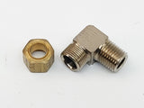 Teleflex 288526 + 653022 SeaStar Hynautic 1/4" NPT X 3/8" Flare 90° Helm Compression Fitting