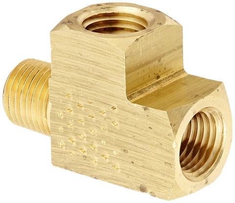 Midland Metal 28-246 28246 Brass 1/4" 3-Way Male Run Street Tee Pipe Fitting