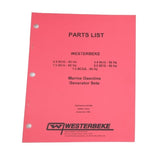 Westerbeke 037984 Edition Three 7.0 BCGA Marine Gasoline Generator Set Part List Service Manual