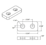 Boat Marine Taiwan Plate 5-3/4" X 2-3/4" Hull Zinc Anode Electro Guard ZP-T ZHC-2 - Second Wind Sales
