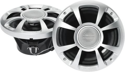 Aquatic AV AQ-SPK8.0-4 Boat Marine 8” 160 Watt Silver Coaxial Waterproof Speakers with High Frequency Horn