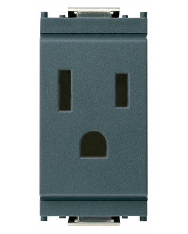 Vimar 16245 Idea 2P+E 15A Gray 127V 60Hz USA Standard 2-Pole Single Outlet Socket