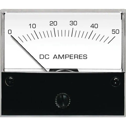 Newmar 023-0502-0 Analog 2-1/2" Square Panel Mount 50 AMP DC Ammeter Gauge Meter 50A