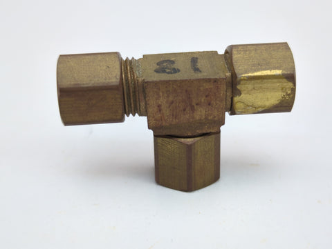 Midland Metal 18-103 18103 Brass 1/4" Tube Forged Compression Union Tee Fitting