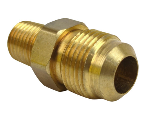 Midland Metal 10-267 10267 Brass 1/2” SAE 45° Flare X 1/4” NPT Male Straight Adapter Fitting - Second Wind Sales