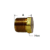 Midland Metal 28-203 28203 Brass 3/8” NPT Cored Hex Head Plug Pipe Fitting