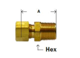Midland Metal 18-177 18177 Brass 3/16” Compression X 1/8” NPT Male Straight Adapter Fitting