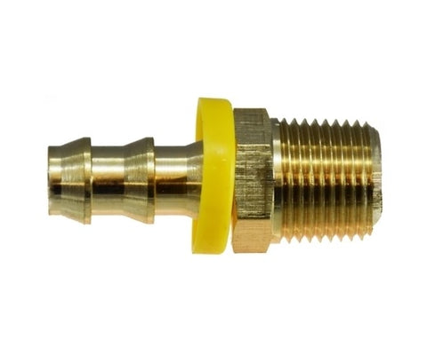Midland Metal 30-203 30203 Brass 3/8" Push On Hose Barb X 1/4" NTP Male Adapter Fitting
