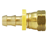 Midland Metal 30-257 30257 Brass 3/8" Push On Hose Barb X 1/2" Female 45° SAE Flare Swivel Adapter Fitting - Second Wind Sales