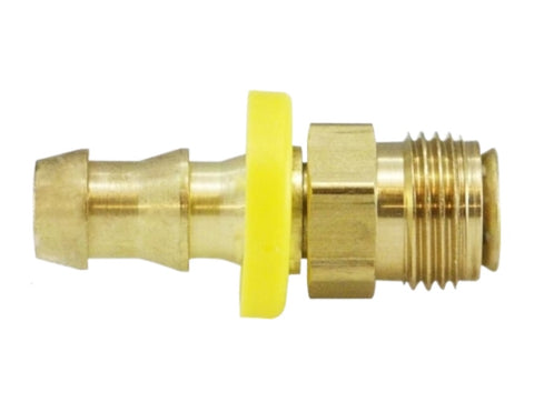 Midland Metal 30-278 30278 Brass 5/16” Push-On Hose Barb X 1/4" Male Inverted Flare Swivel Fitting