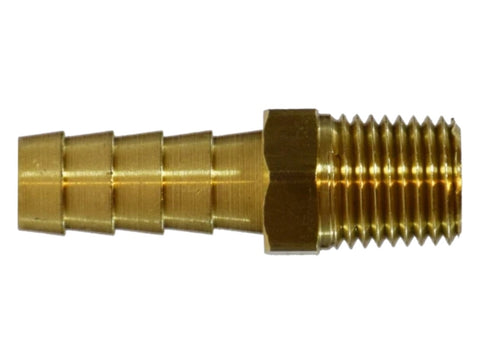 Midland Metal 32-007 32007 Brass 1/4" Hose Barb X 1/2" NPT Male Straight Adapter Fitting - Second Wind Sales