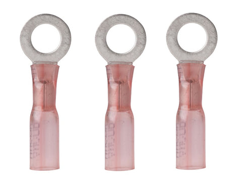 Marine Grade Adhesive Lined Heat Shrink Ring Terminal 22-18 AWG Wire X 3/8" Stud Ancor 310603 3-Pack