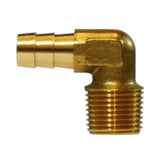 Midland Metal 32-038 32038 Brass 1/4" Hose Barb X 1/8" NPT Male 90° Adapter Fitting - Second Wind Sales