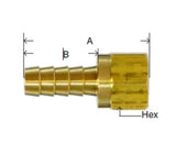 Midland Metal 32-101 32101 Brass 1/4" Hose Barb X 1/4" 45° Flare Female Swivel Adapter Fitting - Second Wind Sales