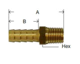 Midland Metal 32-390 32390 Brass 5/16" Hose Barb X 1/2" NPT Male Straight Adapter Fitting