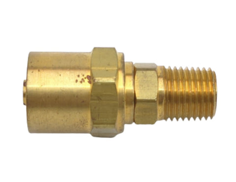 Midland Metal 32-726 32726 Brass 1/4" X 5/8" Hose Barb X 1/4" NPTF Male Reusable Fitting