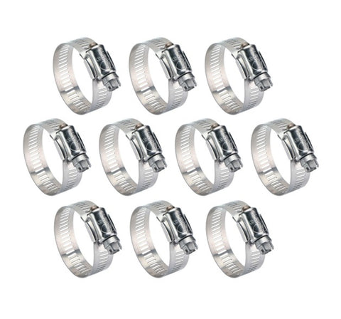 Breeze 63040 Power Seal SAE 40 2-1/16” to 3” Stainless Steel Hose Clamp 10-Pack