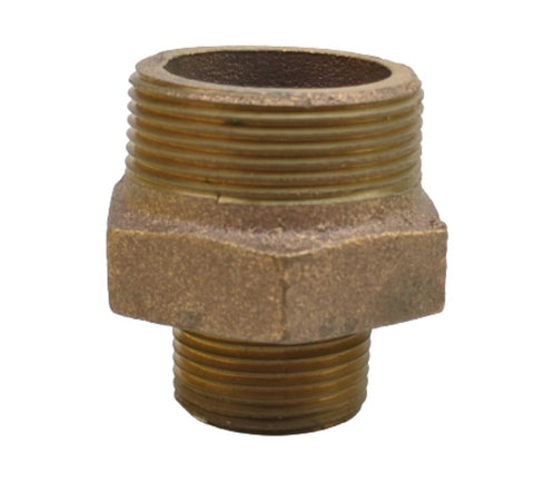 Midland Metal 44-760 44760 Bronze 2” NPT Male X 1-1/2” NPT Male Reducing Hex Nipple