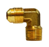 Midland Metal 10-292 10292 Brass 5/16” SAE 45° Flare X 3/8” NPT Male 90° Elbow Pipe Fitting - Second Wind Sales