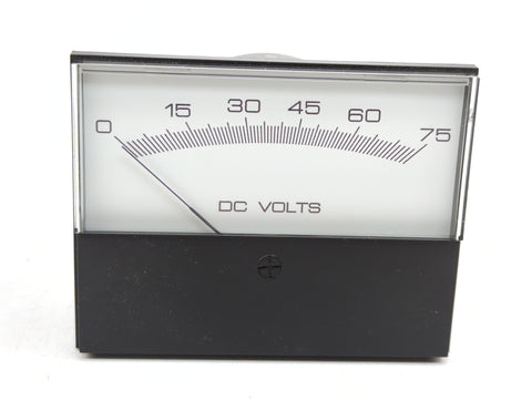 Yokogawa 260-320-P8P89 Stylist Series 75V DC 3-1/2" Analog Surface Mount Voltmeter Volt Gauge