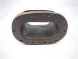 Vintage Boat Marine Solid Bronze 8-1/2" Oval Mating Hawse Pipe Hole Through Bulwark Fairlead