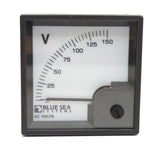 Blue Sea System 1056 Standard European 72mm 12V/24V DC 0-150V AC Analog DIN Voltmeter