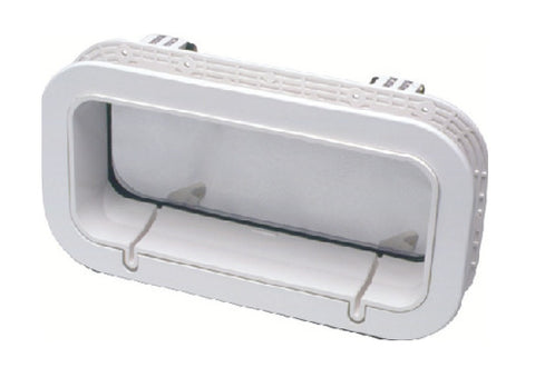Beckson PO714DWC-20 Marine 7'' X 14'' White Clear Rectangular Rain Drain Opening Port