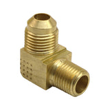 Midland Metal 10-294B 10294B Brass Barstock 3/8” SAE 45° Flare X 1/4” NPT Male 90° Elbow Pipe Fitting