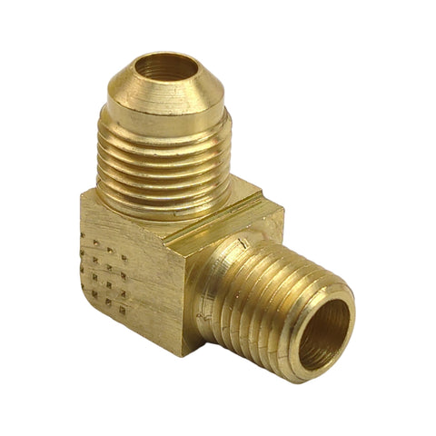 Midland Metal 10-294B 10294B Brass Barstock 3/8” SAE 45° Flare X 1/4” NPT Male 90° Elbow Pipe Fitting