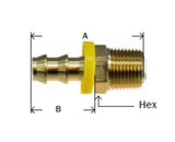 Midland Metal 30-204 30204 Brass 3/8" Push On Hose Barb X 3/8" NTP Male Adapter Fitting - Second Wind Sales