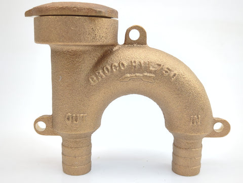 Groco HVL-750 Boat Marine 3/4" Hose Sanitation or Engine Exhaust Bronze Vented Loop