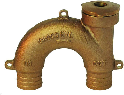 Groco HVL-1500 Boat Marine 1-1/2" Hose Sanitation or Engine Exhaust Bronze Vented Loop