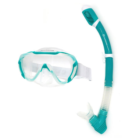 Guardian MAMBO.SM.CLTL MAMBO COMBO Pro Scuba & Snorkeling Frameless Silicone Teal Dive Mask and Snorkel Set
