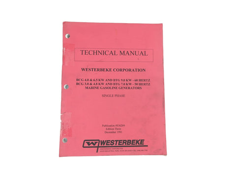 Westerbeke 036209 Edition Three Marine Gasoline Generators Single Phase Technical Service Manual