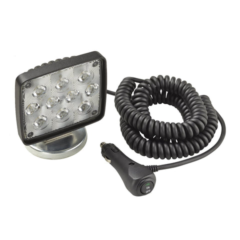 Wesbar 54209-018 Weatherproof Rectangular Auxiliary LED Work Light with 19’ Coiled Cord and Magnetic Base