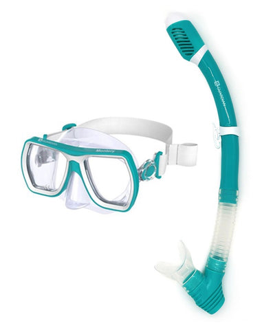 Guardian MONT.CMB.TL MONTEREY Pro Scuba & Snorkeling Frameless Silicone Teal Dive Mask and Snorkel Set