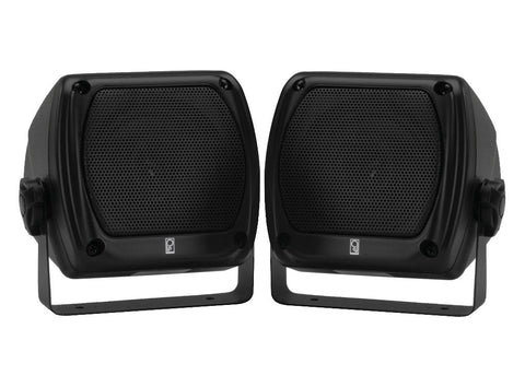 Poly-Planar MA-840B Black 80 Watt Waterproof Subcompact Marine Box Speaker Pair