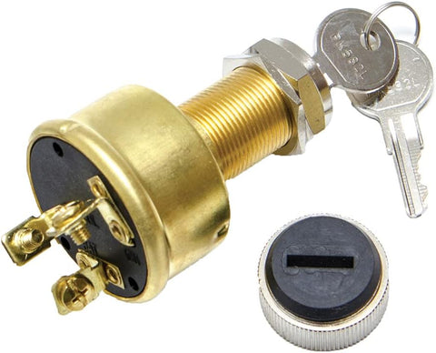 Sierra MP39080-1 Brass 1-1/8" 3 Position Conventional Off-Run-Start Ignition Switch
