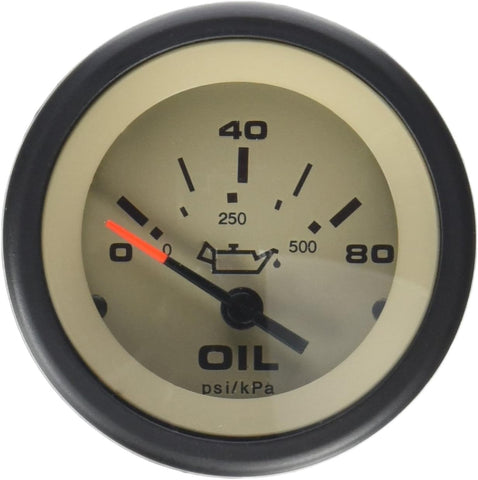 Sierra 59705P Sahara Series Boat Marine 2” 12V 80 PSI Oil Pressure Gauge