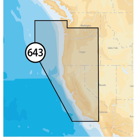 Navionics CF/643P+ Platinum CF Card Electronic Chart Map California and Oregon - Second Wind Sales