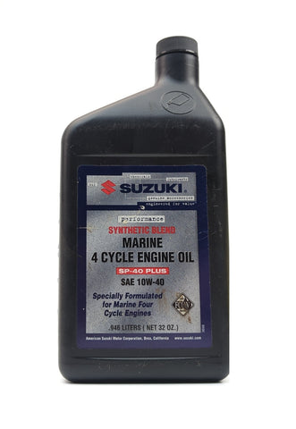 Suzuki SP-40 Plus Genuine OEM SAE 10W-40 Performance Marine Synthetic Blend 4-Cycle Engine Oil