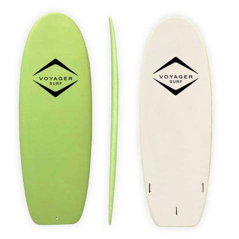 Voyager WMVOYWAKE5.4GRN Green 5'4" 50/50 Softy Soft Top Surfboard Wakesurf Board 20339891